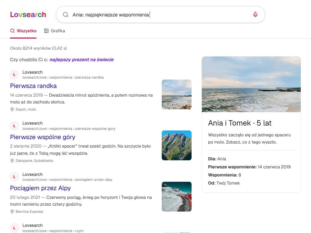 Podgląd szablonu Lovsearch